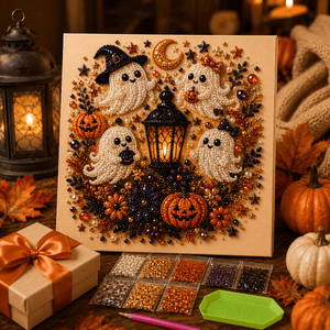 Boo Crew ghosts DIY pearl art with bead packets tray applicator and gift box