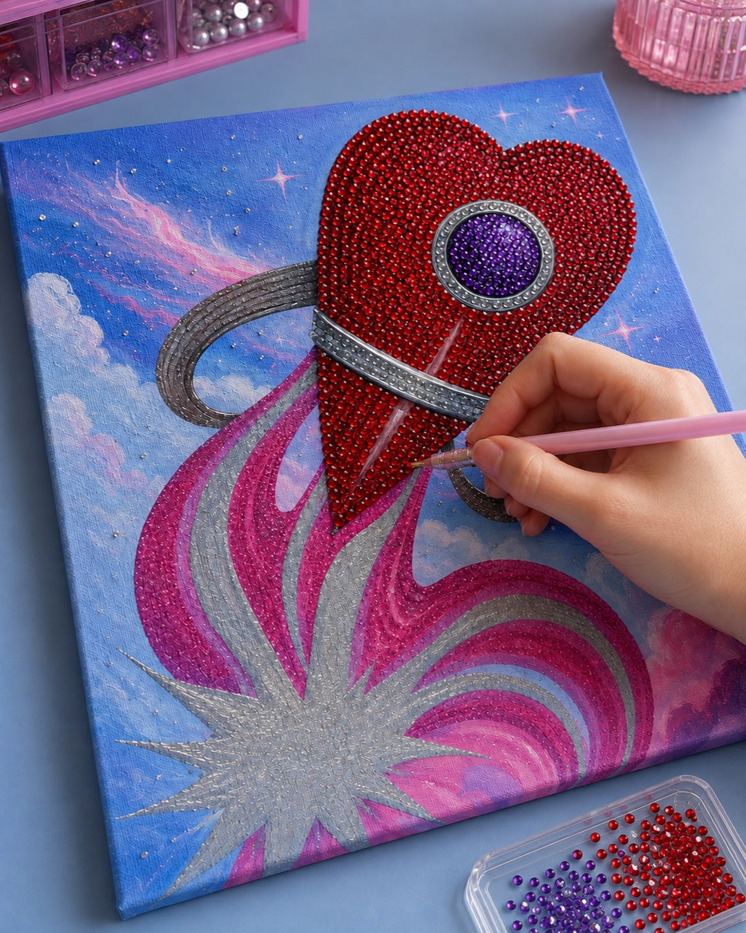 Diamond art process — editorial illustration